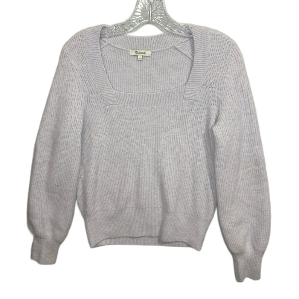 Madewell Women's Small Lavender Melwood Square Neck Sweater